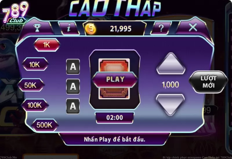 Mẹo chơi mini game Cao Thấp hiệu quả