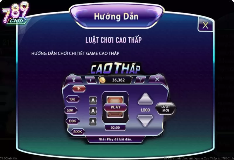 Luật chơi Mini game Cao Thấp