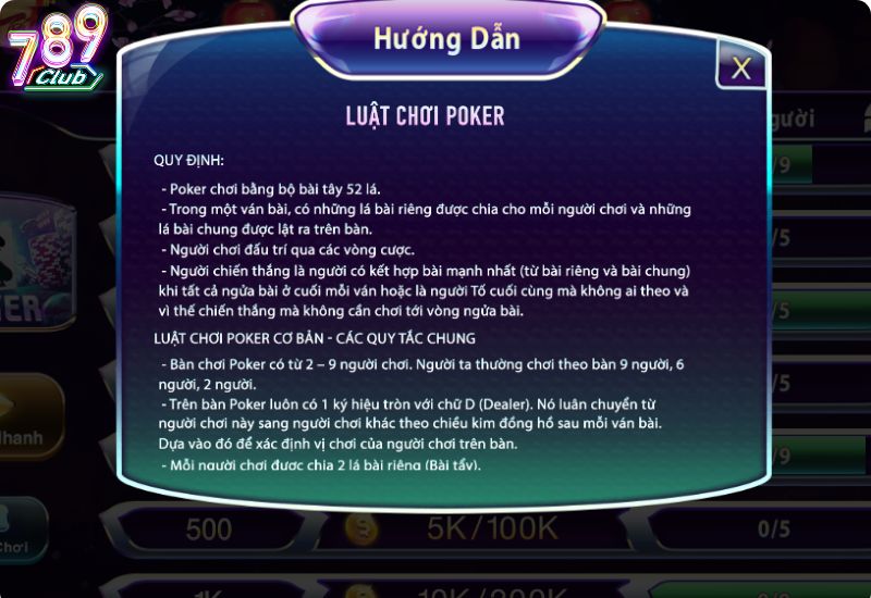 Luật chơi Poker online cơ bản - Những điều bạn nên biết